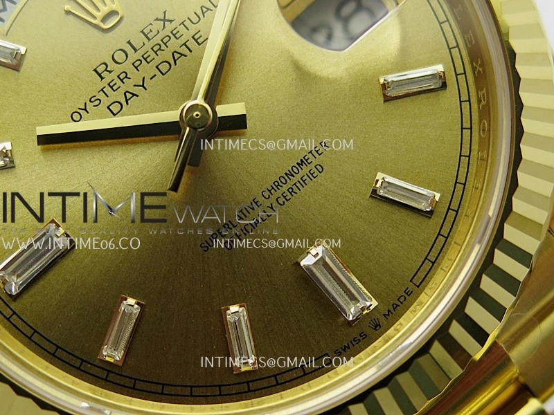 Day Date 40 YG 228238 THBF Gain Weight 1:1 Best Edition Gold Dial T Diamond Marker on President Bracelet VR3255 V3