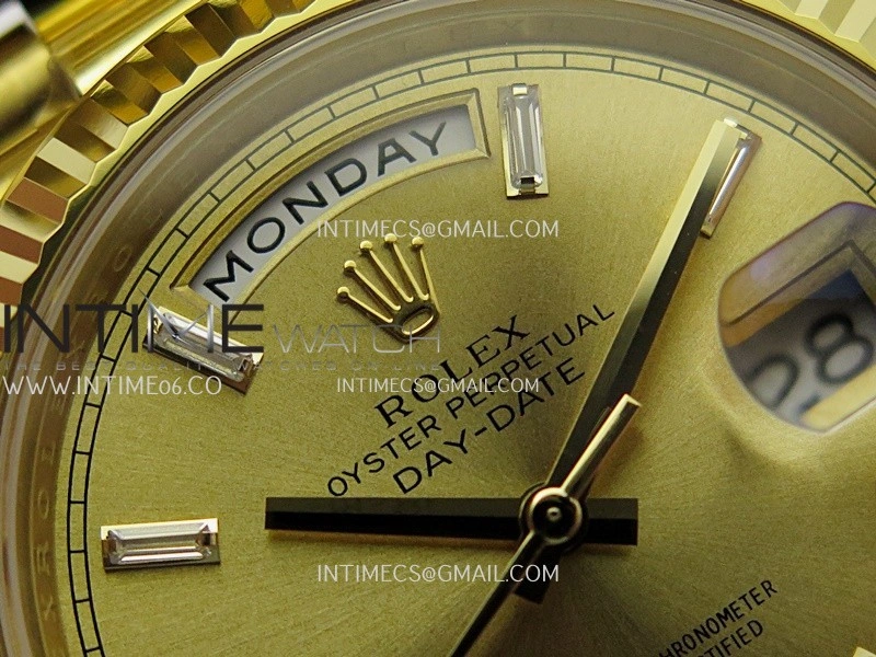 Day Date 40 YG 228238 THBF Gain Weight 1:1 Best Edition Gold Dial T Diamond Marker on President Bracelet VR3255 V3