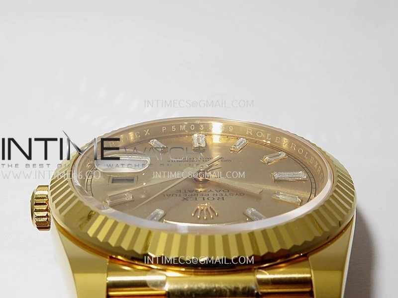 Day Date 40 YG 228238 THBF Gain Weight 1:1 Best Edition Gold Dial T Diamond Marker on President Bracelet VR3255 V3