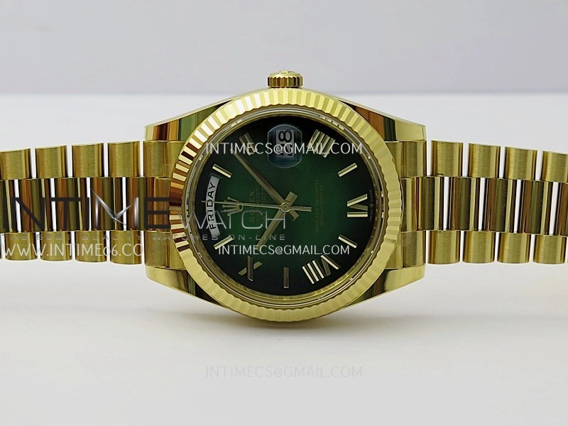 Day Date 40 YG 228238 THBF 1:1 Gain Weight Best Edition Green Ombre Dial Roman Marker on President Bracelet VR3255 V3