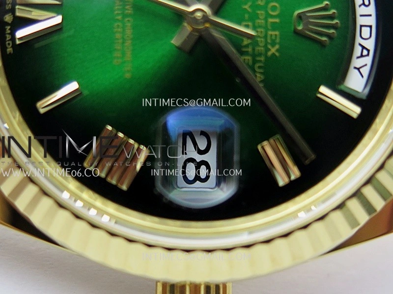 Day Date 40 YG 228238 THBF 1:1 Gain Weight Best Edition Green Ombre Dial Roman Marker on President Bracelet VR3255 V3