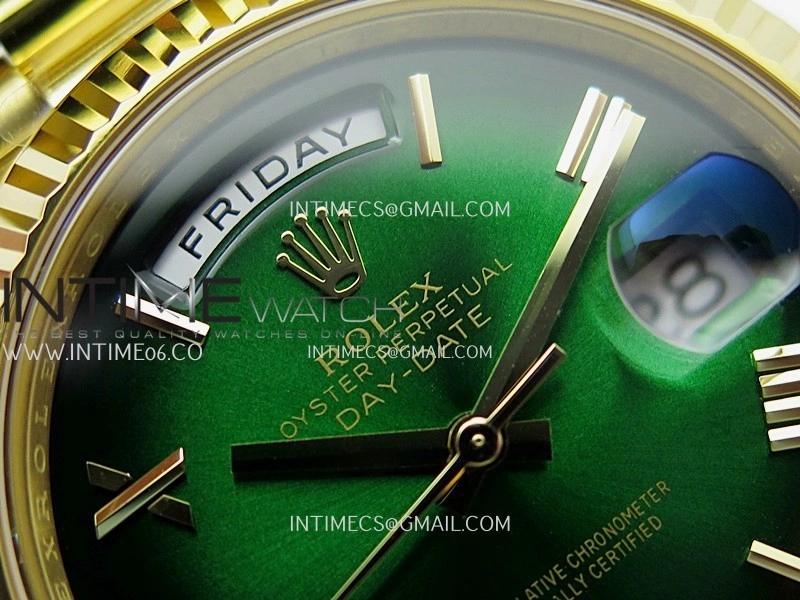 Day Date 40 YG 228238 THBF 1:1 Gain Weight Best Edition Green Ombre Dial Roman Marker on President Bracelet VR3255 V3