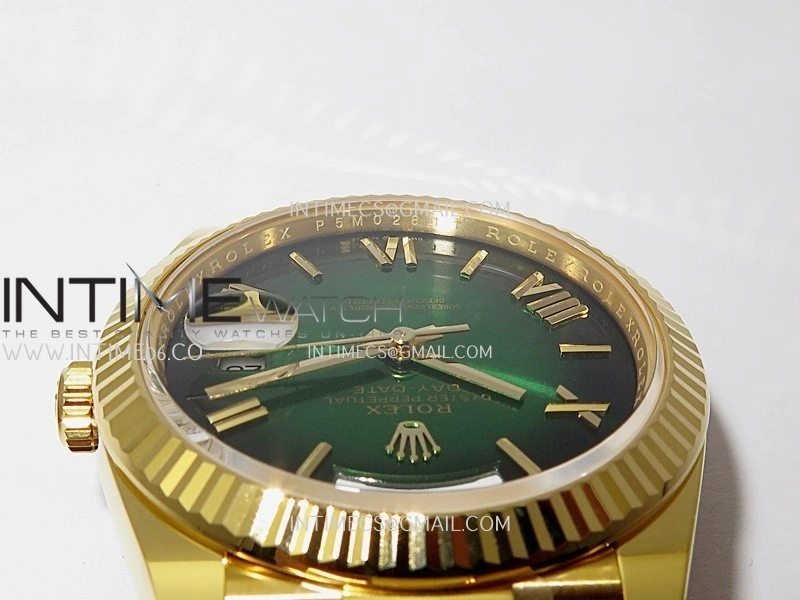 Day Date 40 YG 228238 THBF 1:1 Gain Weight Best Edition Green Ombre Dial Roman Marker on President Bracelet VR3255 V3