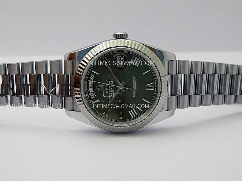 Day Date 228239 40mm Gain Weight QF 1:1 Best Edition Green Dial Roman Marker On YG President Bracelet SH3255