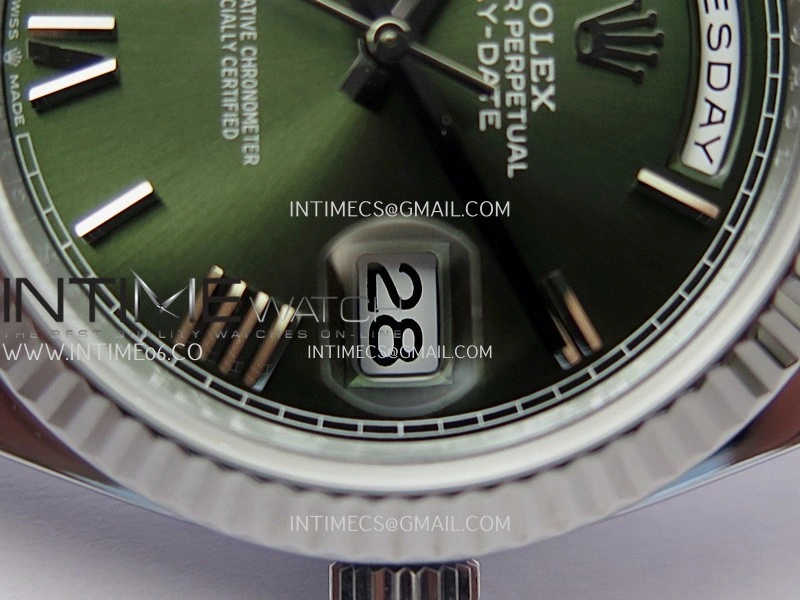 Day Date 228239 40mm Gain Weight QF 1:1 Best Edition Green Dial Roman Marker On YG President Bracelet SH3255