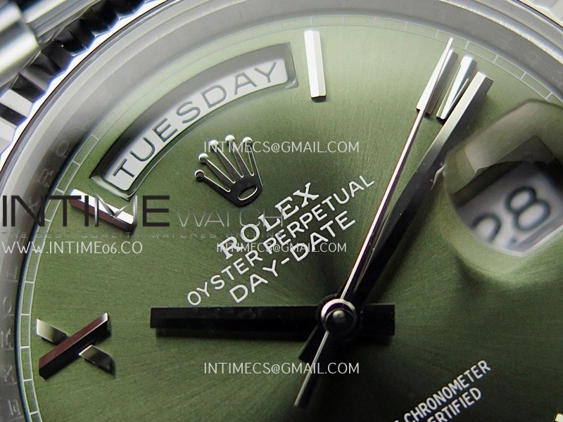 Day Date 228239 40mm Gain Weight QF 1:1 Best Edition Green Dial Roman Marker On YG President Bracelet SH3255