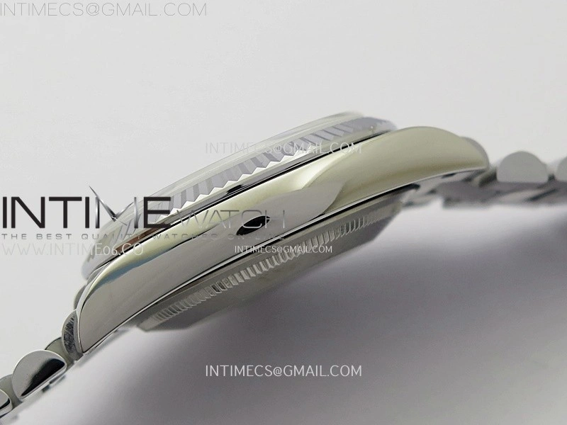Day Date 128239 Gain Weight SS QF 1:1 Best Edition Silver Dial Diamond Markers on SS President Bracelet