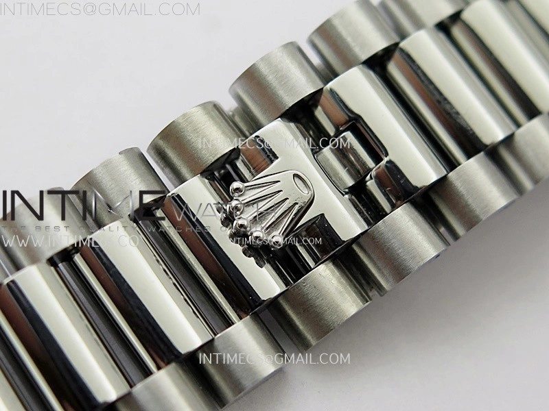 Day Date 128239 Gain Weight SS QF 1:1 Best Edition Silver Dial Diamond Markers on SS President Bracelet