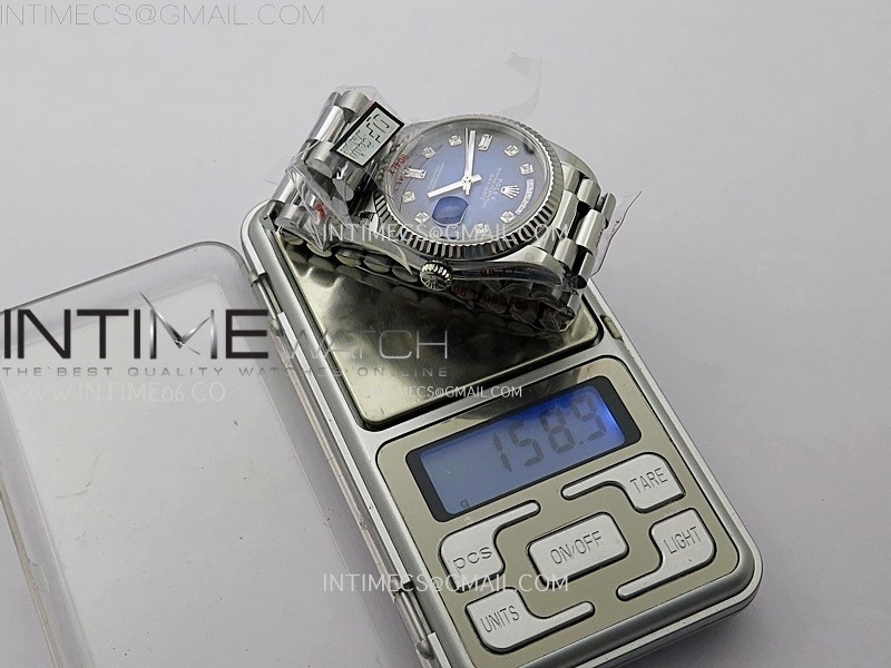 Day Date 128239 Gain Weight SS QF 1:1 Best Edition Silver Dial Diamond Markers on SS President Bracelet