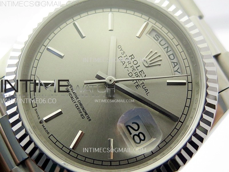 Day Date 36mm Gain Weight SS tungsten APSF 1:1 Best Edition Silver Dial on SS President Bracelet A3255