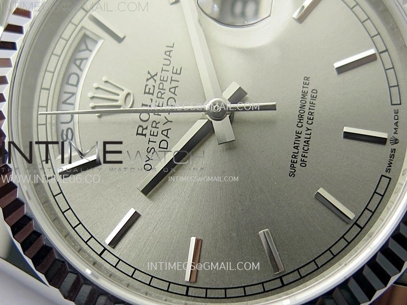 Day Date 36mm Gain Weight SS tungsten APSF 1:1 Best Edition Silver Dial on SS President Bracelet A3255