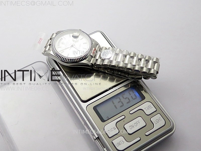 Day Date 36mm Gain Weight SS tungsten APSF 1:1 Best Edition Silver Dial on SS President Bracelet A3255