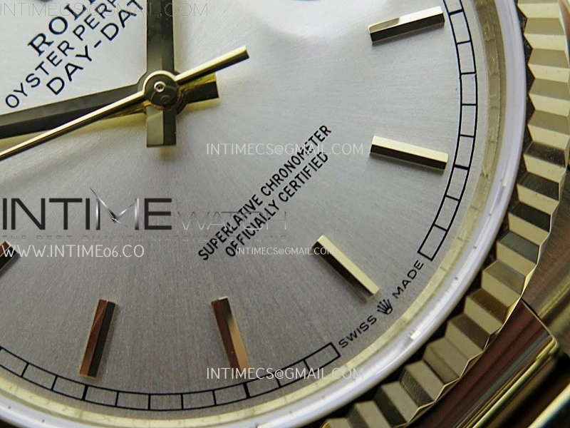 Day Date 128238 Gain Weight YG QF 1:1 Best Edition ChampagneDial Stick Markers on YG President Bracelet