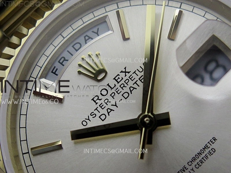 Day Date 128238 Gain Weight YG QF 1:1 Best Edition ChampagneDial Stick Markers on YG President Bracelet