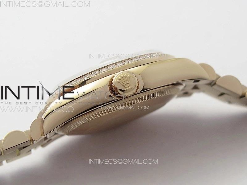 DateJust 31mm RG Crystals Bezel APSF Best Edition White MOP Dial Crystals Markers on President Bracelet A2824