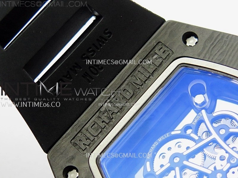 RM055 White inner Bezel Black Crown NTPT Ti ZF 1:1 Best Edition on Black Rubber Strap RMUL2 Super Clone