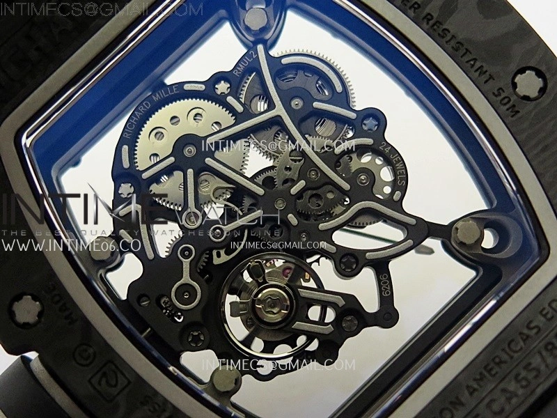 RM055 White inner Bezel Black Crown NTPT Ti ZF 1:1 Best Edition on Black Rubber Strap RMUL2 Super Clone
