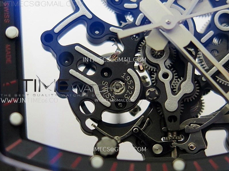 RM055 Black inner Bezel Black Crown NTPT Ti ZF 1:1 Best Edition on Black Rubber Strap RMUL2 Super Clone