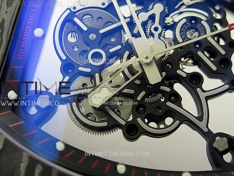 RM055 Black inner Bezel Black Crown NTPT Ti ZF 1:1 Best Edition on Black Rubber Strap RMUL2 Super Clone
