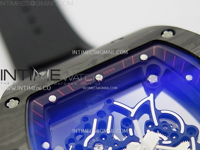 RM055 Black inner Bezel Black Crown NTPT Ti ZF 1:1 Best Edition on Black Rubber Strap RMUL2 Super Clone