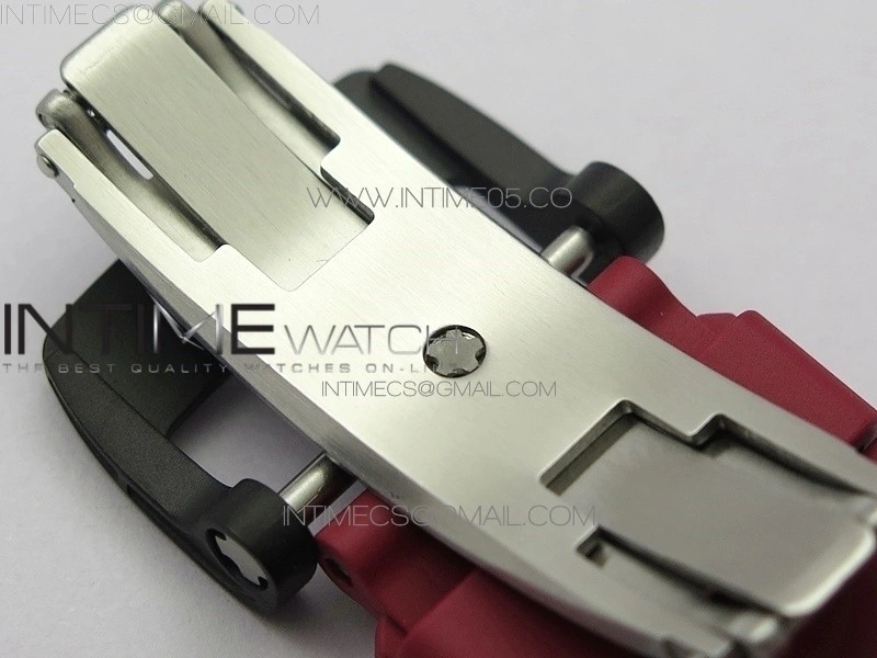 RM011 Carbon Case Carbon Bezel Chronograph KVF 1:1 Best Edition Skeleton Dial Red RG on Red Rubber Strap A7750