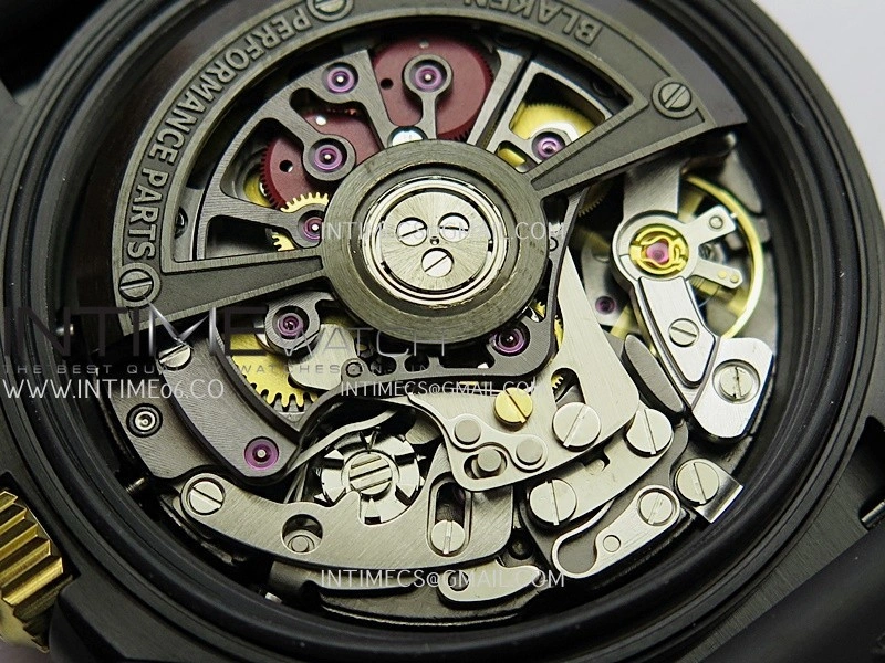 Daytona Blaken Carbon Bezel PVD Sonic Best Edition Skeleton Dial On Black Rubber Strap Super Clone SA4130