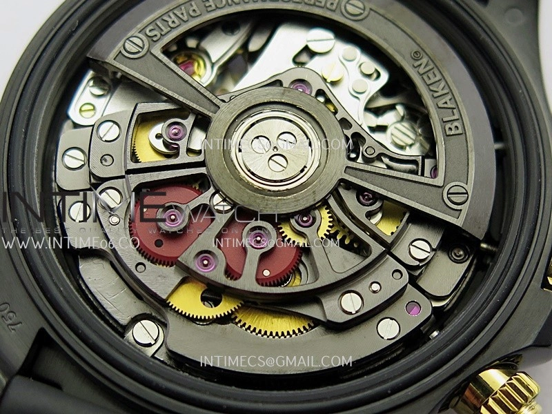 Daytona Blaken Carbon Bezel PVD Sonic Best Edition Skeleton Dial On Black Rubber Strap Super Clone SA4130