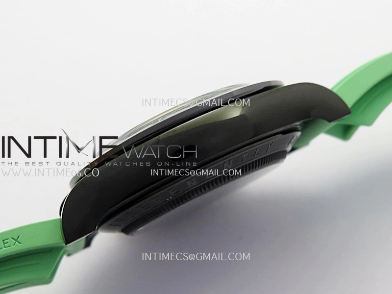 Daytona Blaken Ceramic Bezel PVD Sonic Best Edition Skeleton Dial On Green Rubber Strap Super Clone SA4130