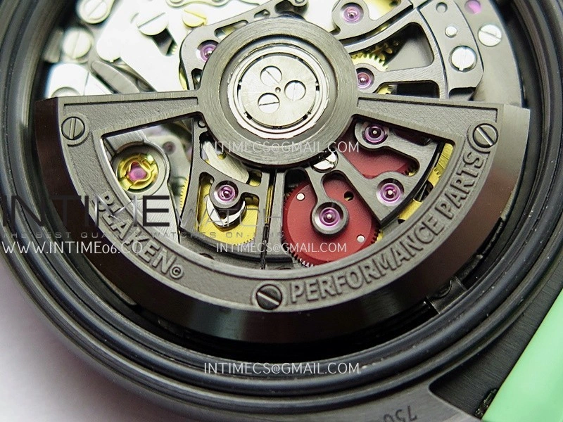 Daytona Blaken Ceramic Bezel PVD Sonic Best Edition Skeleton Dial On Green Rubber Strap Super Clone SA4130