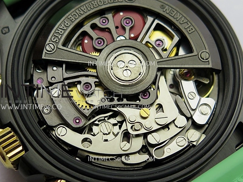 Daytona Blaken Ceramic Bezel PVD Sonic Best Edition Skeleton Dial On Green Rubber Strap Super Clone SA4130