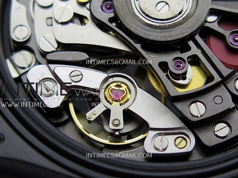 Daytona Blaken Ceramic Bezel PVD Sonic Best Edition Skeleton Dial On Green Rubber Strap Super Clone SA4130
