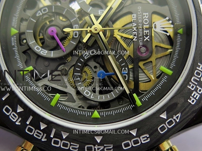 Daytona Blacken Ceramic Bezel PVD Sonic Best Edition Skeleton Dial On White Rubber Strap Super Clone SA4130