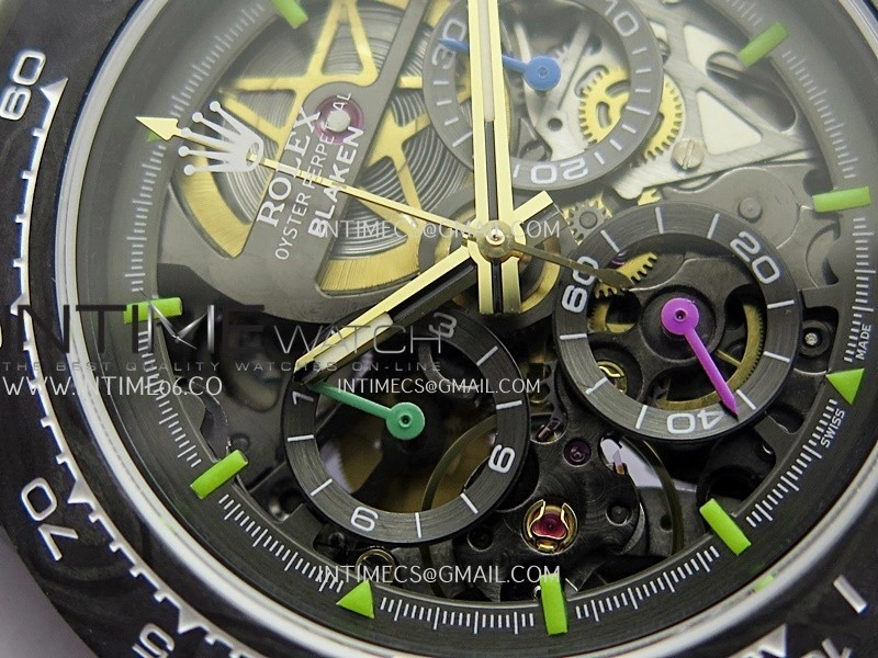 Daytona Blacken Ceramic Bezel PVD Sonic Best Edition Skeleton Dial On White Rubber Strap Super Clone SA4130