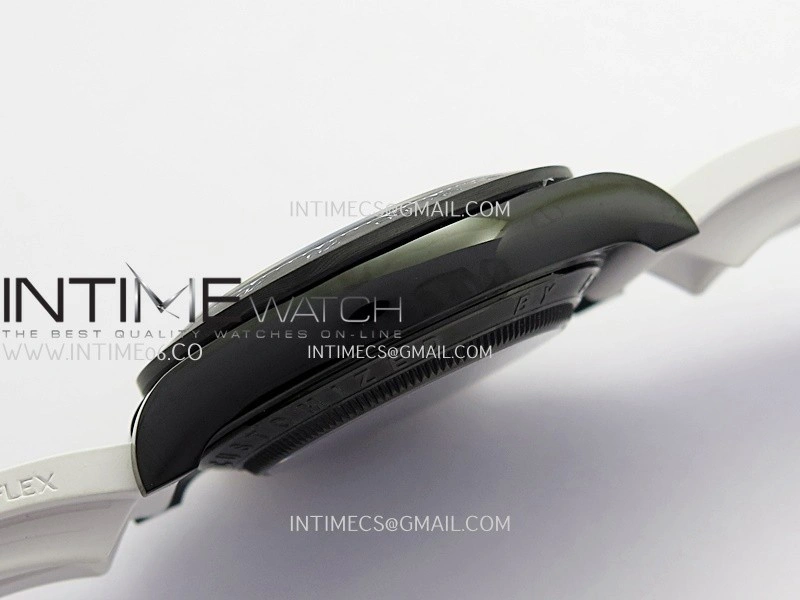 Daytona Blacken Ceramic Bezel PVD Sonic Best Edition Skeleton Dial On White Rubber Strap Super Clone SA4130