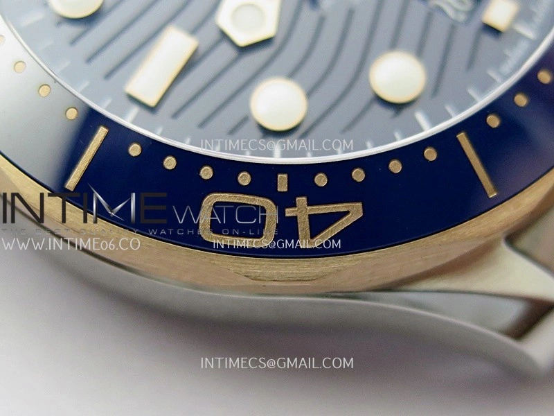 Seamaster Diver 300M Blue Ceramic Bezel SS RG V4 VSF 1:1 Best Edition Blue Dial On SS RG Bracelet Super Clone Asian 8800
