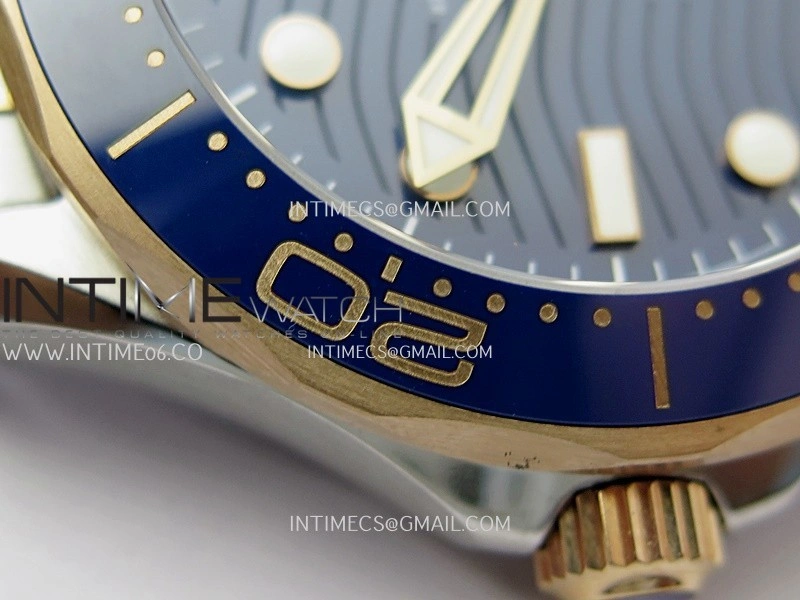 Seamaster Diver 300M Blue Ceramic Bezel SS RG V4 VSF 1:1 Best Edition Blue Dial On SS RG Bracelet Super Clone Asian 8800