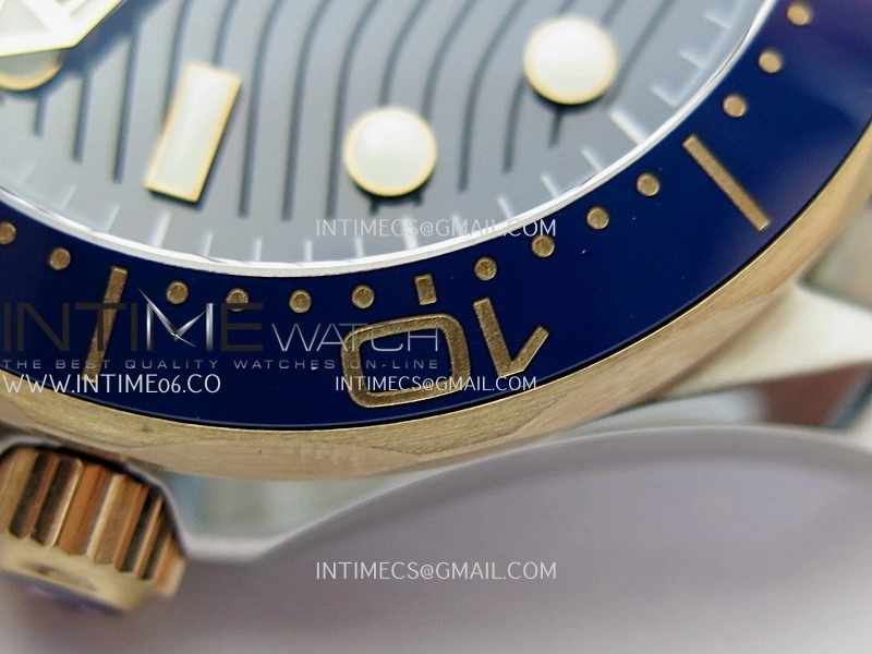 Seamaster Diver 300M Blue Ceramic Bezel SS RG V4 VSF 1:1 Best Edition Blue Dial On SS RG Bracelet Super Clone Asian 8800