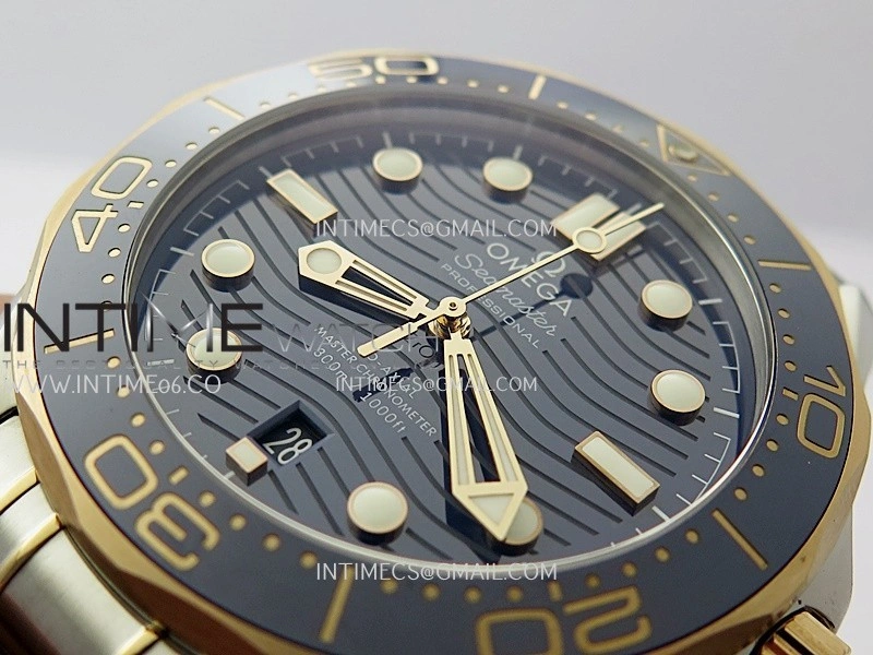 Seamaster Diver 300M Blue Ceramic Bezel SS RG V4 VSF 1:1 Best Edition Blue Dial On SS RG Bracelet Super Clone Asian 8800