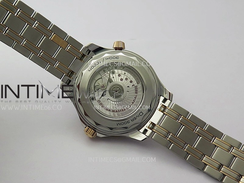 Seamaster Diver 300M Blue Ceramic Bezel SS RG V4 VSF 1:1 Best Edition Blue Dial On SS RG Bracelet Super Clone Asian 8800