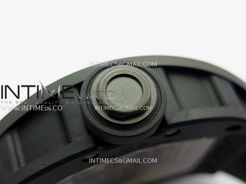 RM055 Black Case White Inner Bezel Umi Office 1:1 Best Edition Skeleton Dial Black Rubber Strap RMUL2 Super Clone