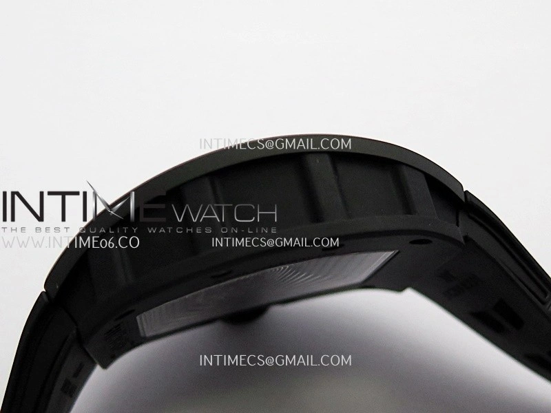 RM055 Black Case White Inner Bezel Umi Office 1:1 Best Edition Skeleton Dial Black Rubber Strap RMUL2 Super Clone