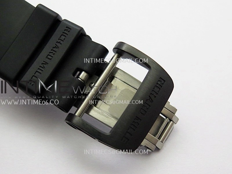 RM055 Black Case White Inner Bezel Umi Office 1:1 Best Edition Skeleton Dial Black Rubber Strap RMUL2 Super Clone