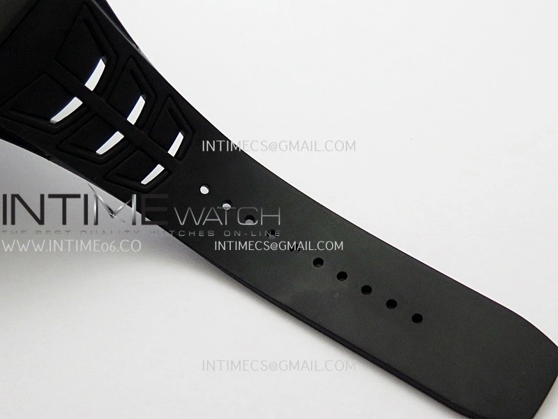 RM055 Black Case White Inner Bezel Umi Office 1:1 Best Edition Skeleton Dial Black Rubber Strap RMUL2 Super Clone