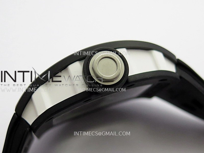 RM055 White Case White Inner Bezel Umi Office 1:1 Best Edition Skeleton Dial Black Rubber Strap RMUL2 Super Clone