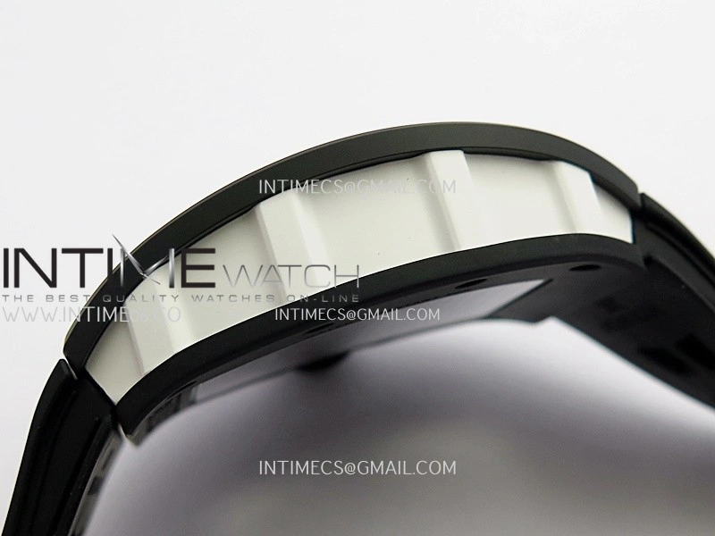 RM055 White Case White Inner Bezel Umi Office 1:1 Best Edition Skeleton Dial Black Rubber Strap RMUL2 Super Clone