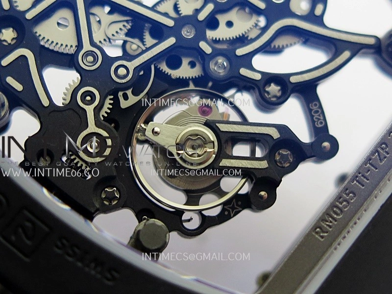 RM055 White Case White Inner Bezel Umi Office 1:1 Best Edition Skeleton Dial Black Rubber Strap RMUL2 Super Clone