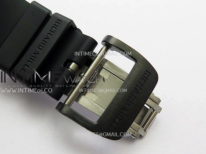 RM055 Black Case Black Inner Bezel Umi Office 1:1 Best Edition Skeleton Dial Black Rubber Strap RMUL2 Super Clone