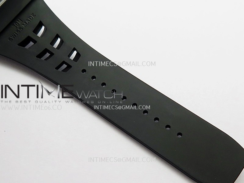 RM055 Black Case Black Inner Bezel Umi Office 1:1 Best Edition Skeleton Dial Black Rubber Strap RMUL2 Super Clone