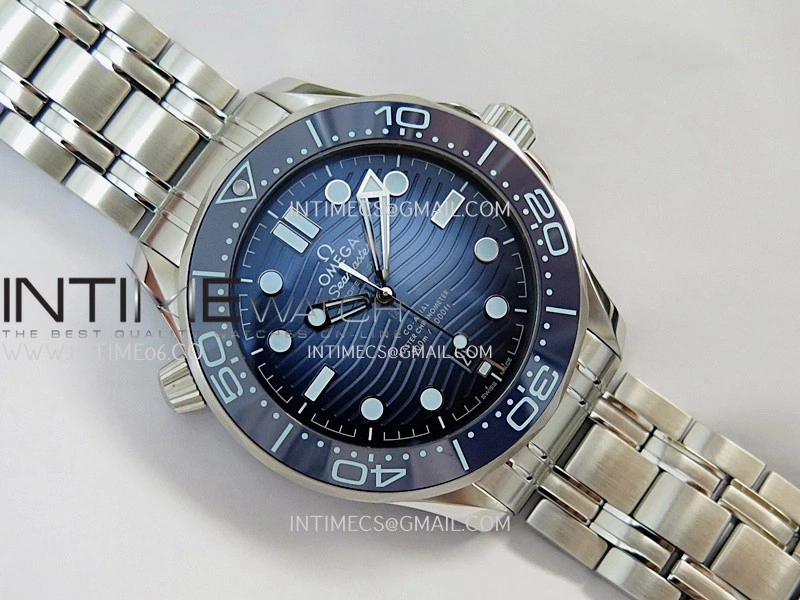 Seamaster Diver 300M Blue Ceramic Bezel V4 VSF 1:1 Best Edition Summer Blue Dial On SS Bracelet Super Clone Asian 8800