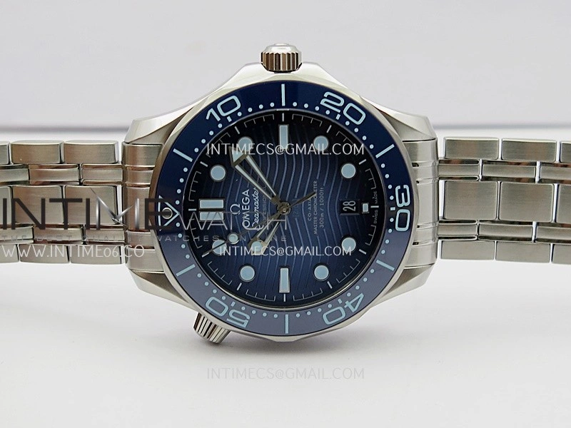 Seamaster Diver 300M Blue Ceramic Bezel V4 VSF 1:1 Best Edition Summer Blue Dial On SS Bracelet Super Clone Asian 8800